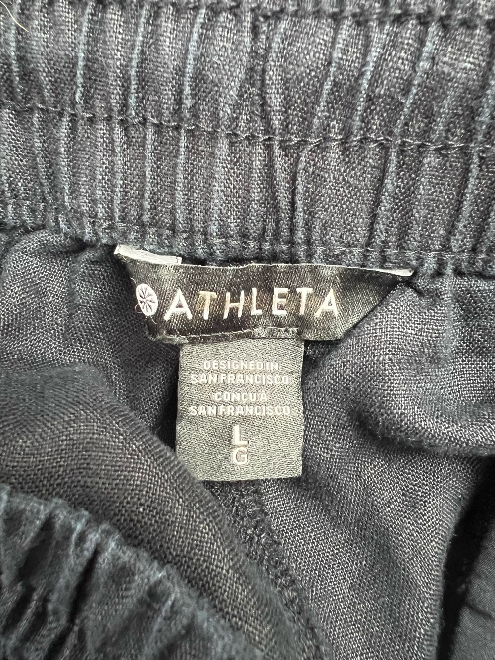 Athleta Retreat Black Linen Wide Leg Ankle Slit Vacation Resort Cruise Pant - Picture 4 of 14